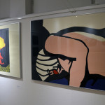 zleva: Alena Csabiová, Antidešťový tanec, 2014,
Jakub Fenzl, Bez názvu, 2014
(výstava Dveře grafiky dokořán)
(foto: archiv galerie)