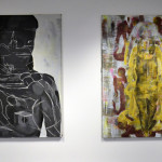 Výstava Kontrasty I z cyklu Duety - pedagog a student, pohled do instalace výstavy, obrazy Daniela Balabána (foto: archiv galerie)